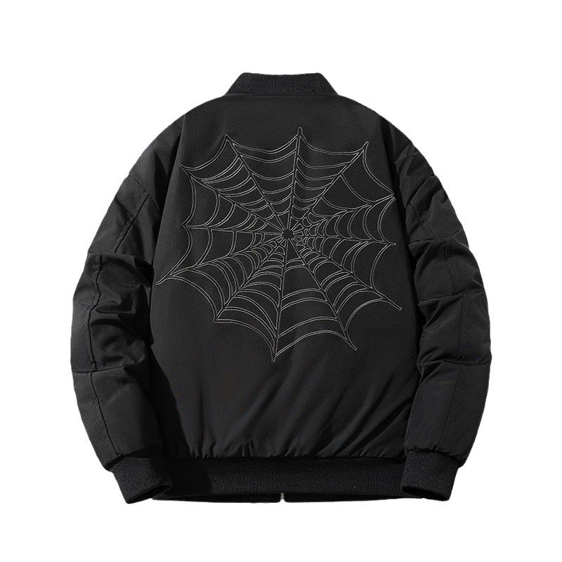 🔥𝔾𝕣𝕠𝕦𝕟𝕕⇔ℤ𝕖𝕣𝕠®(現貨特價)秋冬新款嘻哈復古火焰刺繡字母飛行夾克外套