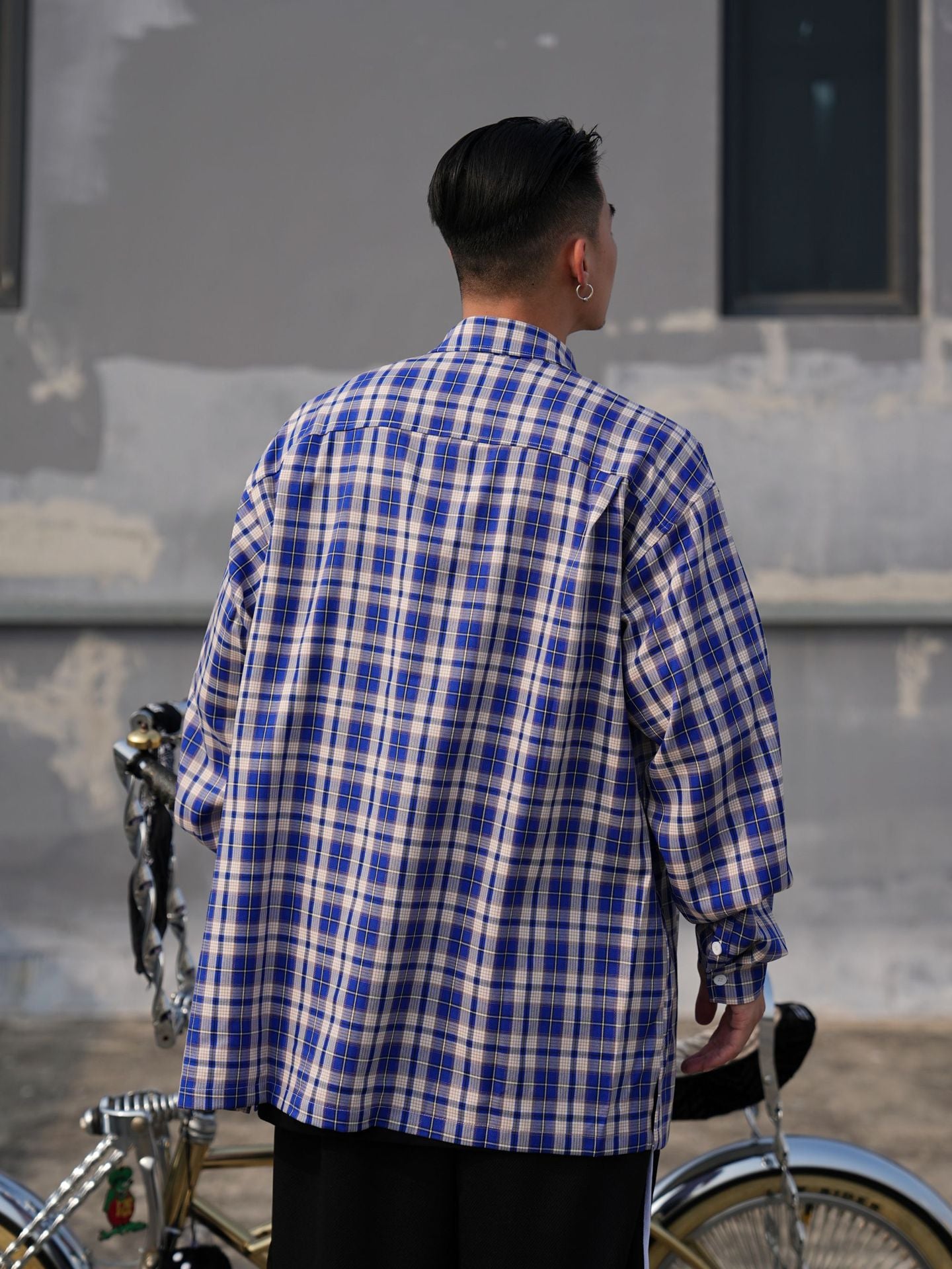 𝔾𝕣𝕠𝕦𝕟𝕕ℤ𝕖𝕣𝕠🎭♠墨西哥♠匪幫⚂24-25⚅早秋系列美式嘻哈高磅數4色方格長袖寬鬆襯衫