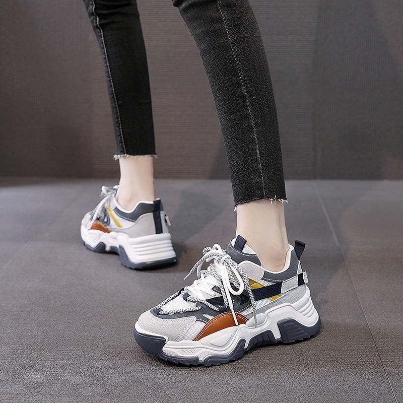 𝔾𝕣𝕠𝕦𝕟𝕕ℤ𝕖𝕣𝕠®-Flexing-shoes✥2025年✥美式夏季新款復古麂皮雙色休閒老爹鞋(35-40號)6601