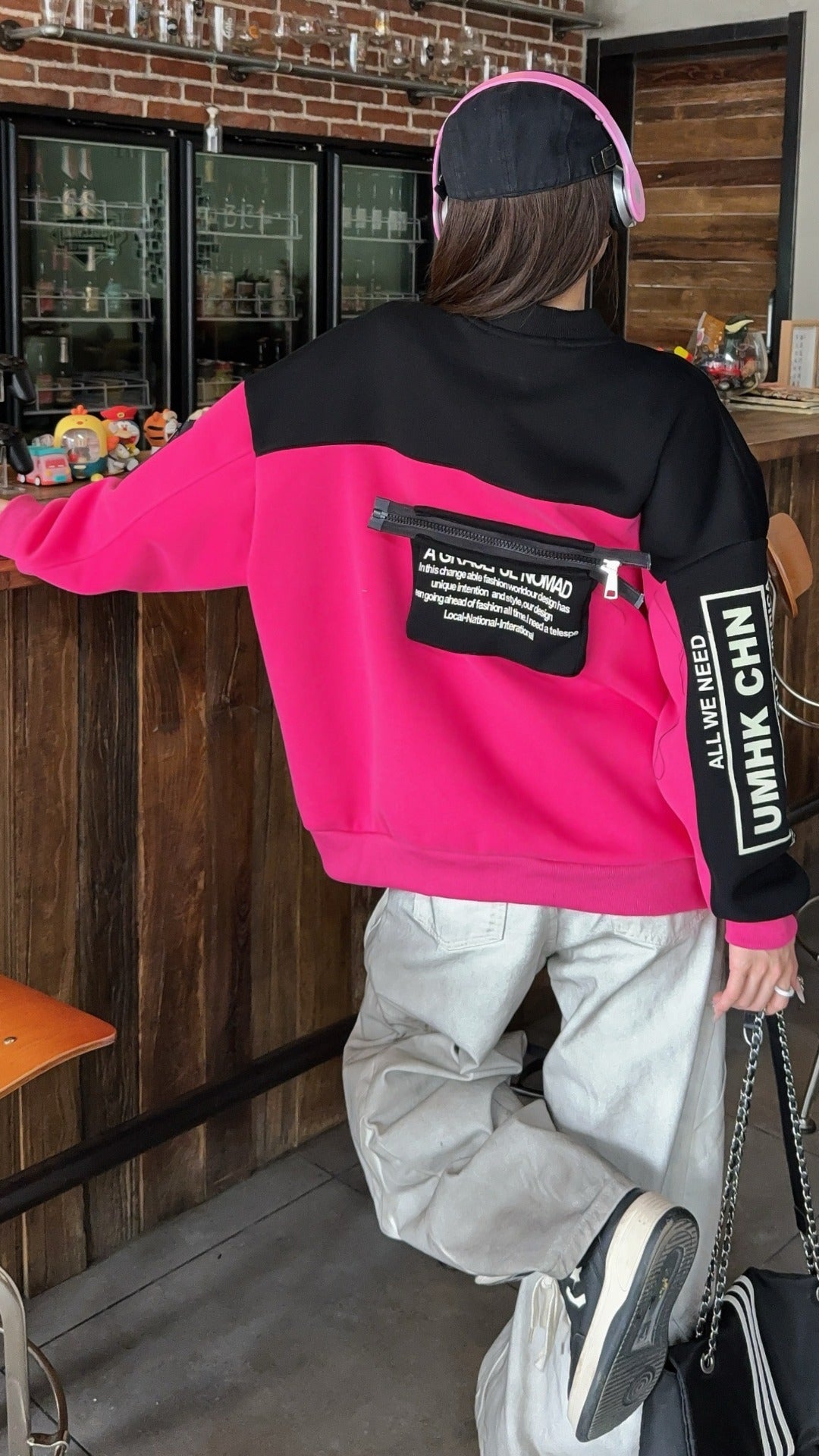 🄶🅁🄾🅄🄽🄳♾🅉🄴🅁🄾25-26SS♾無性別穿搭OverSize美式新款復古賽博糖果風口袋拉鍊外套(現貨)