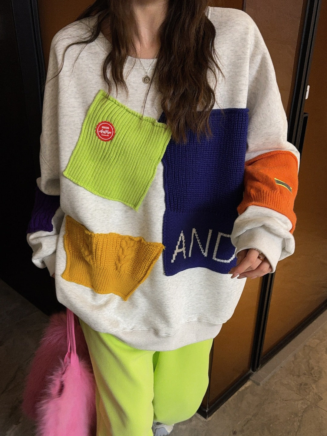 🄶🅁🄾🅄🄽🄳♾🅉🄴🅁🄾25-26SS♾無性別穿搭OverSize美式新款不規則補丁圓領長袖上衣T-SHIRT