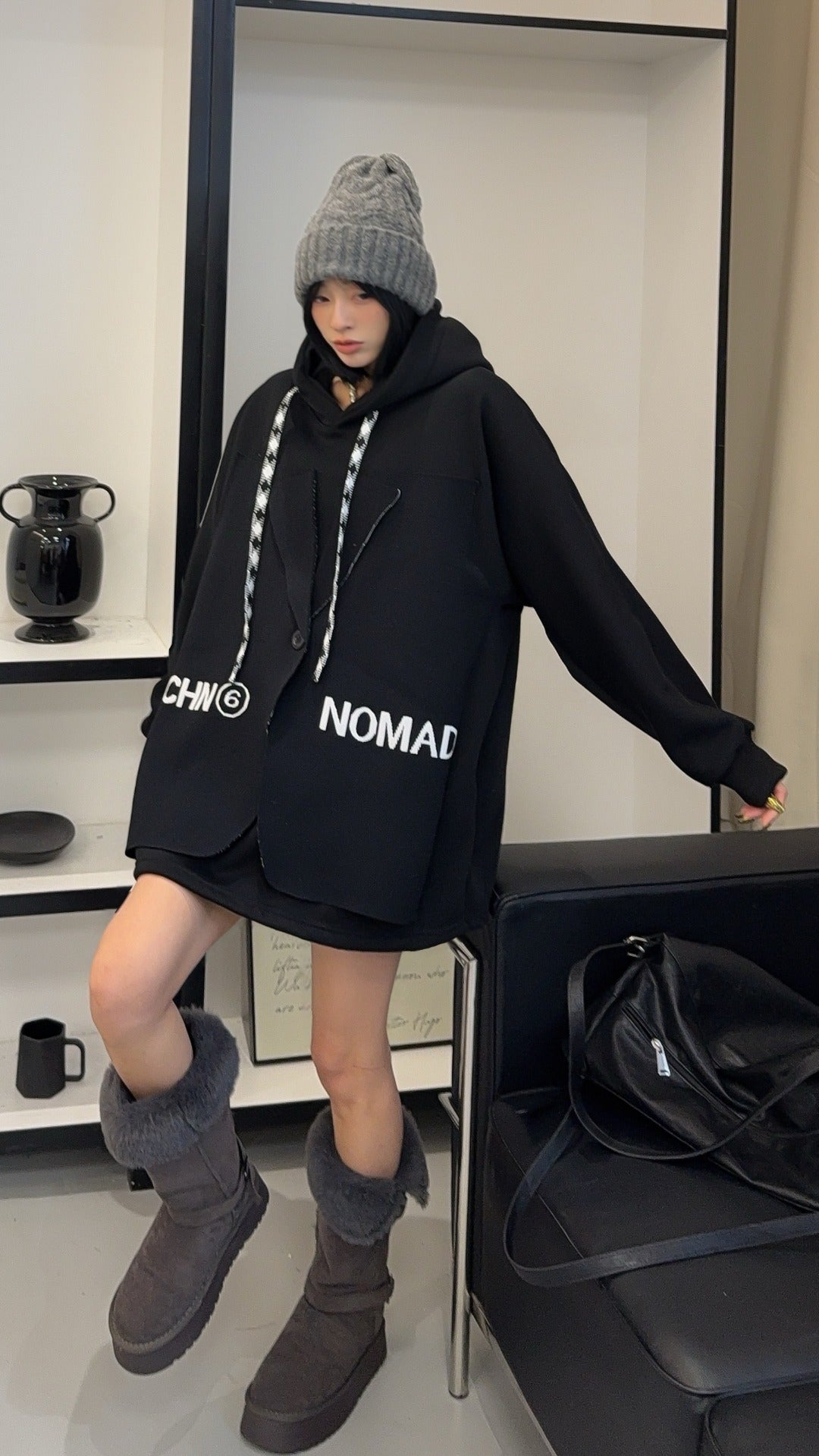 🄶🅁🄾🅄🄽🄳♾🅉🄴🅁🄾25-26SS♾無性別穿搭OverSize美式新款偽西裝連帽長袖T-SHIRT(加厚加絨)🔥