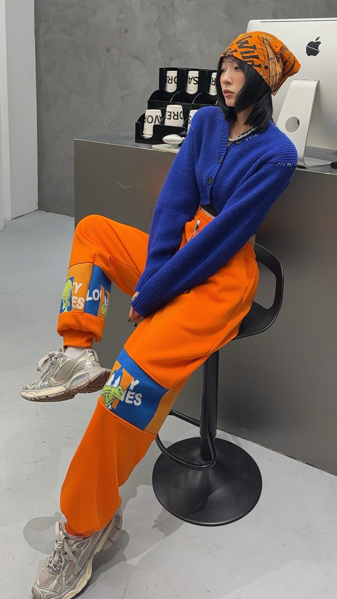 🄶🅁🄾🅄🄽🄳♾🅉🄴🅁🄾25-26SS♾無性別穿搭OverSize美式新款卡通毛巾布休閒長褲(現貨優惠)