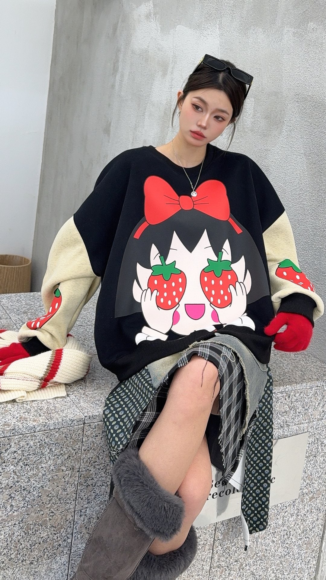 🄶🅁🄾🅄🄽🄳♾🅉🄴🅁🄾25-26SS♾無性別穿搭OverSize美式新款草莓小孩子上衣T-SHIRT(加厚加絨)🔥