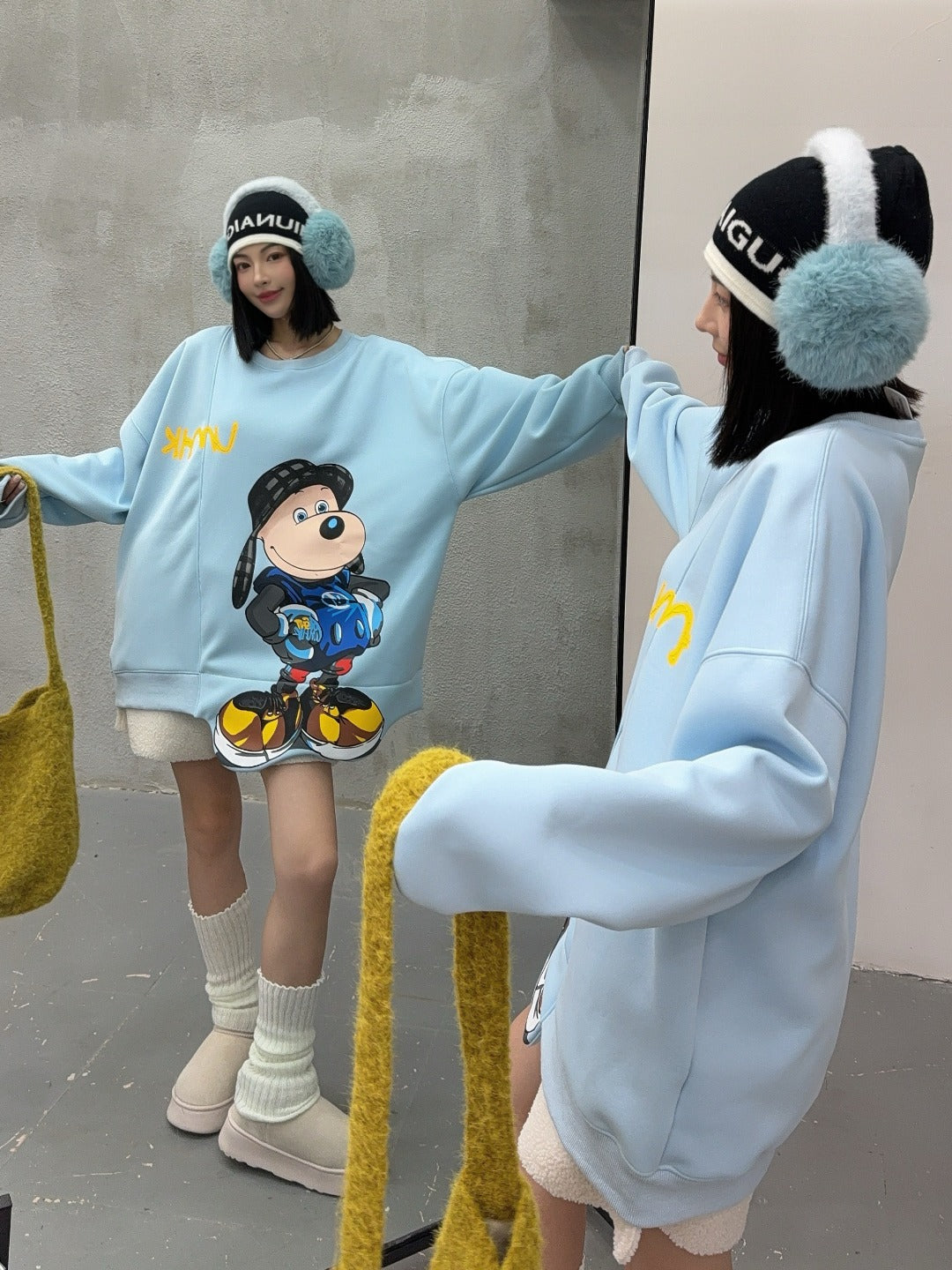 🄶🅁🄾🅄🄽🄳♾🅉🄴🅁🄾25-26SS♾無性別穿搭OverSize美式新款滿版狗狗長袖T-SHIRT(加厚加絨)🔥(現貨優惠)