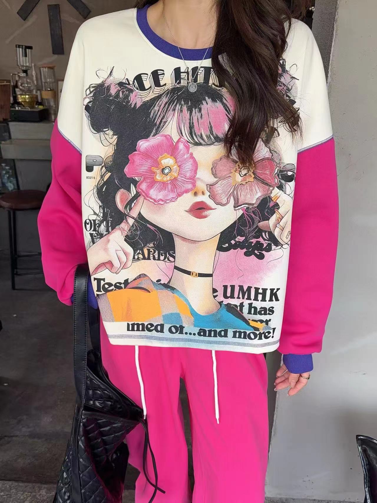 🄶🅁🄾🅄🄽🄳♾🅉🄴🅁🄾25-26SS♾無性別穿搭OverSize美式新款花漾少女長袖上衣T-SHIRT(現貨優惠)