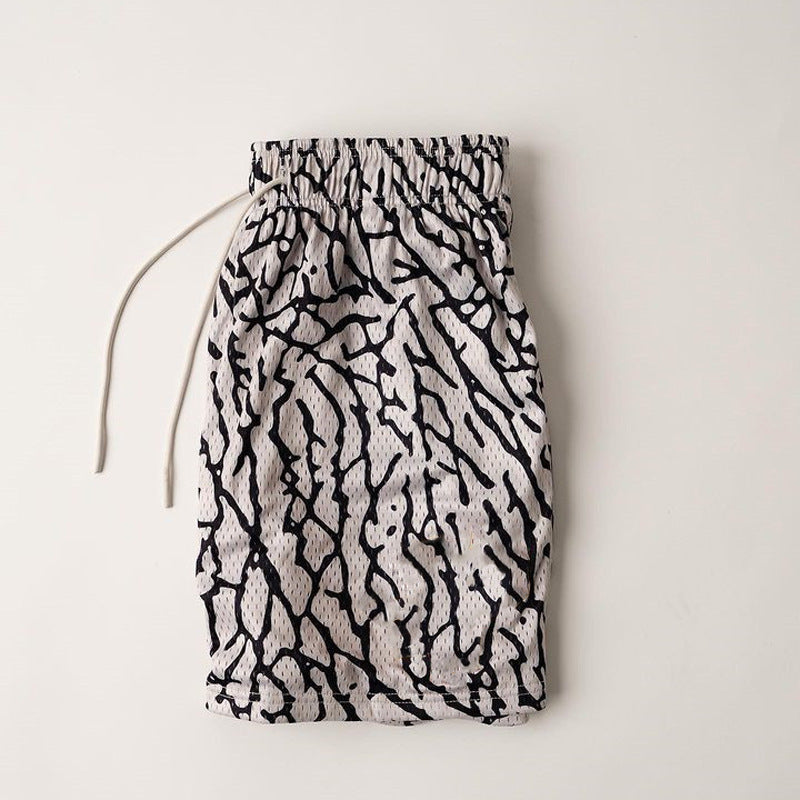 G.Z 邁阿密南岸✥𝔾𝕣𝕠𝕦𝕟𝕕ℤ𝕖𝕣𝕠®✥2024南裝大佬/美式休閒嘻哈動物紋網眼四分短褲運動褲