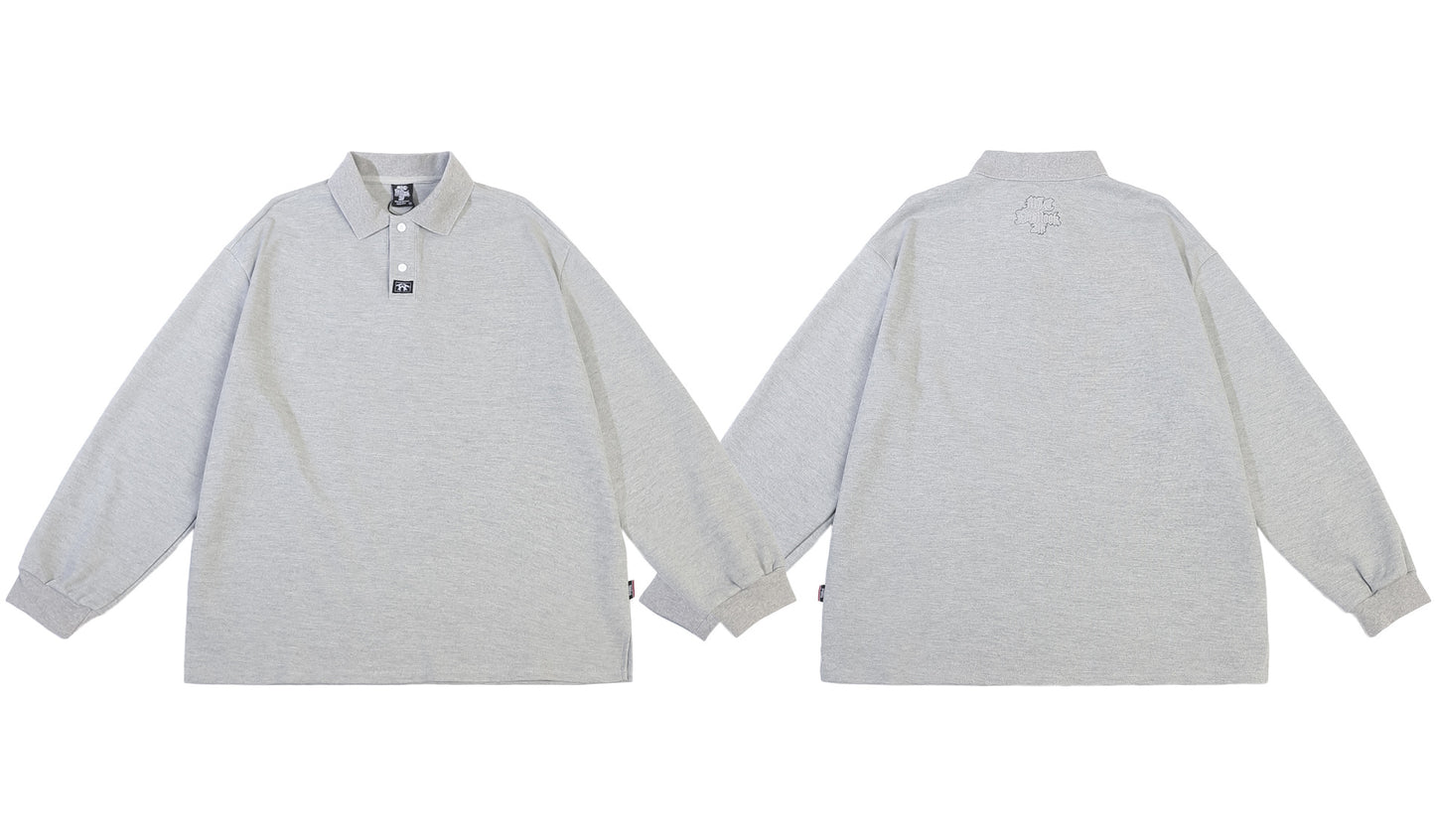 𝔾𝕣𝕠𝕦𝕟𝕕ℤ𝕖𝕣𝕠🎭♠墨西哥♠匪幫⚂24-25⚅早秋系列美式嘻哈上衣電繡翻領長袖6色Polo衫