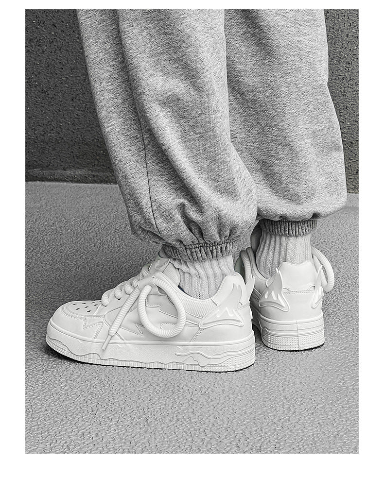 GZ Flexing shoes 2024 歐美街頭百搭火焰拼接設計感情侶麵包鞋