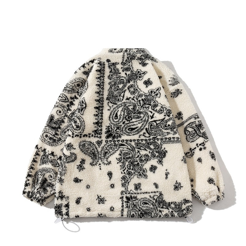 G.Z邁阿密南岸𝔾𝕣𝕠𝕦𝕟𝕕ℤ𝕖𝕣𝕠®✥南裝大佬✥ 美式嘻哈搖粒絨腰果花立領保暖外套(限量)