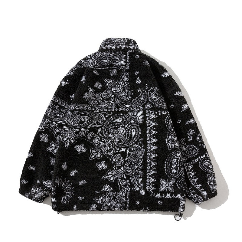 G.Z邁阿密南岸𝔾𝕣𝕠𝕦𝕟𝕕ℤ𝕖𝕣𝕠®✥南裝大佬✥ 美式嘻哈搖粒絨腰果花立領保暖外套(限量)