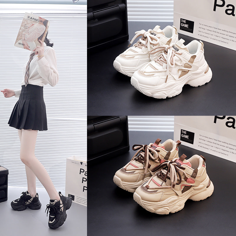 𝔾𝕣𝕠𝕦𝕟𝕕ℤ𝕖𝕣𝕠®-Flexing-shoes✥2024✥美式秋冬新款增高混搭色顯瘦女款老爹走路鞋(35-40號)G17