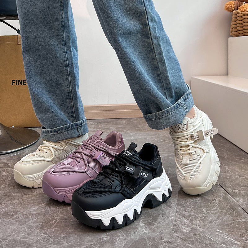 𝔾𝕣𝕠𝕦𝕟𝕕ℤ𝕖𝕣𝕠®-Flexing-shoes✥2024✥美式秋季新款增高5cm少女系顯瘦女款老爹走路鞋(35-40號)1943