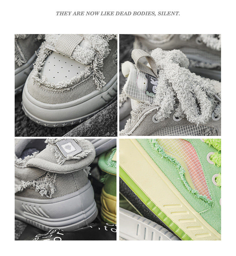 GZ Flexing shoes 2024 歐美街頭百搭時尚毛毛蟲繩滑板鞋