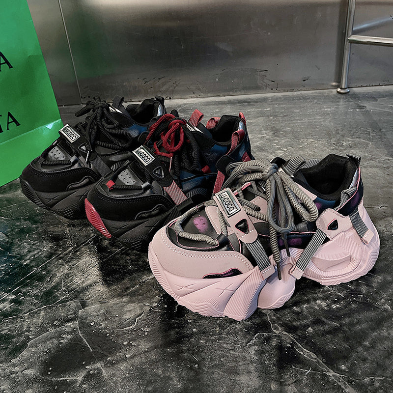 𝔾𝕣𝕠𝕦𝕟𝕕ℤ𝕖𝕣𝕠®-Flexing-shoes✥2024✥美式秋冬新款增高暗色系顯瘦女款老爹走路鞋(現貨)8037