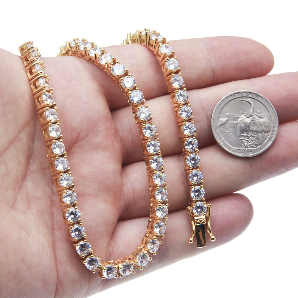 Flexing精品2023✥𝔾𝕣𝕠𝕦𝕟𝕕ℤ𝕖𝕣𝕠®✥歐美嘻哈網球項鍊不鏽鋼百搭項鍊中性男女TennisChain