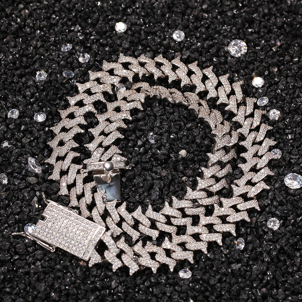 Flexing精品✥𝔾𝕣𝕠𝕦𝕟𝕕ℤ𝕖𝕣𝕠®✥歐美嘻哈荊棘倒刺不鏽鋼吊飾中性男女街頭項鍊