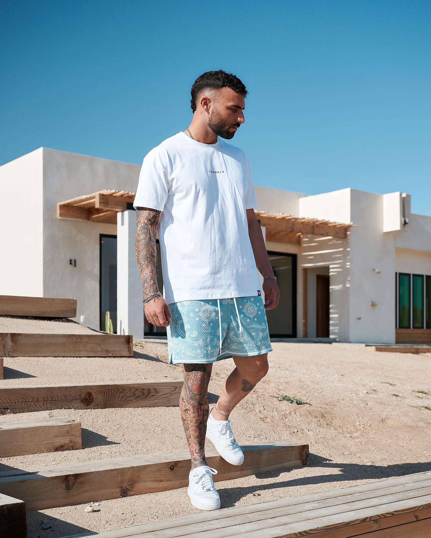 G.Z 邁阿密南岸✥𝔾𝕣𝕠𝕦𝕟𝕕ℤ𝕖𝕣𝕠®✥2024南裝大佬/G.Z美式束口腰果花變形蟲電繡字體四分男女情侶休閒居家8色短褲