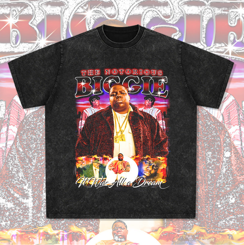 G.Z 邁阿密南岸✥𝔾𝕣𝕠𝕦𝕟𝕕ℤ𝕖𝕣𝕠®✥2024南裝大佬/美式嘻哈Biggie寬鬆厚磅數純棉男女中性T-Shirt上衣