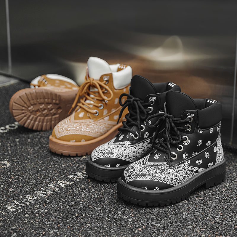 𝔾𝕣𝕠𝕦𝕟𝕕ℤ𝕖𝕣𝕠®-Flexing-shoes✥2026✥美式🔥復古經典中筒腰果花休閒靴子YZ10