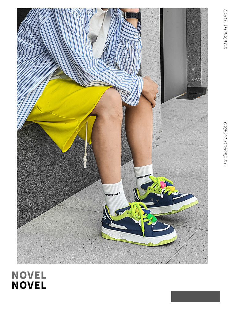 GZ Flexing shoes 2024 歐美街頭百搭冰激淋多色拼接設計感情侶麵包鞋