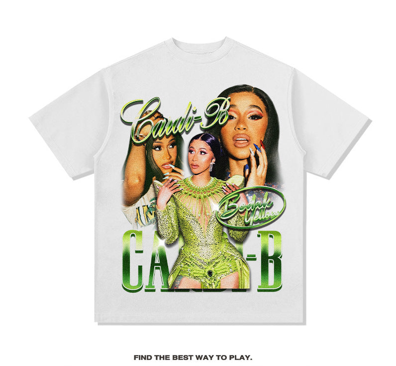 G.Z 邁阿密南岸✥𝔾𝕣𝕠𝕦𝕟𝕕ℤ𝕖𝕣𝕠®✥2023南裝大佬/超厚磅-美式vintage休閒卡蒂B重磅數中性短袖T-Shirt