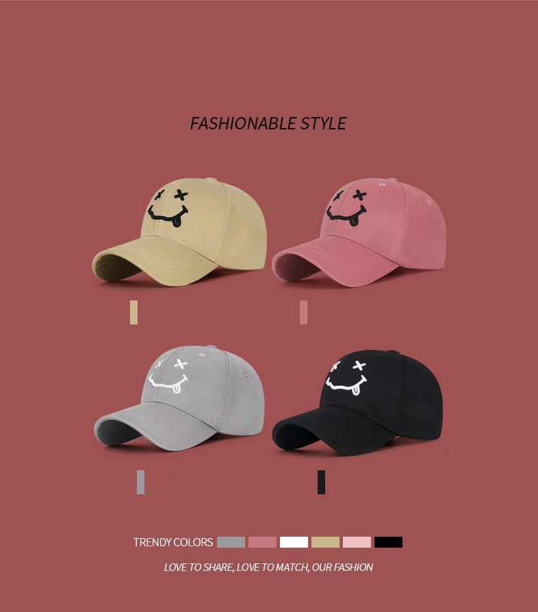 ✥𝔾𝕣𝕠𝕦𝕟𝕕ℤ𝕖𝕣𝕠®✥Deluxe2024年/美式嘻哈休閒電繡融化笑臉復古長抽繩老帽棒球帽