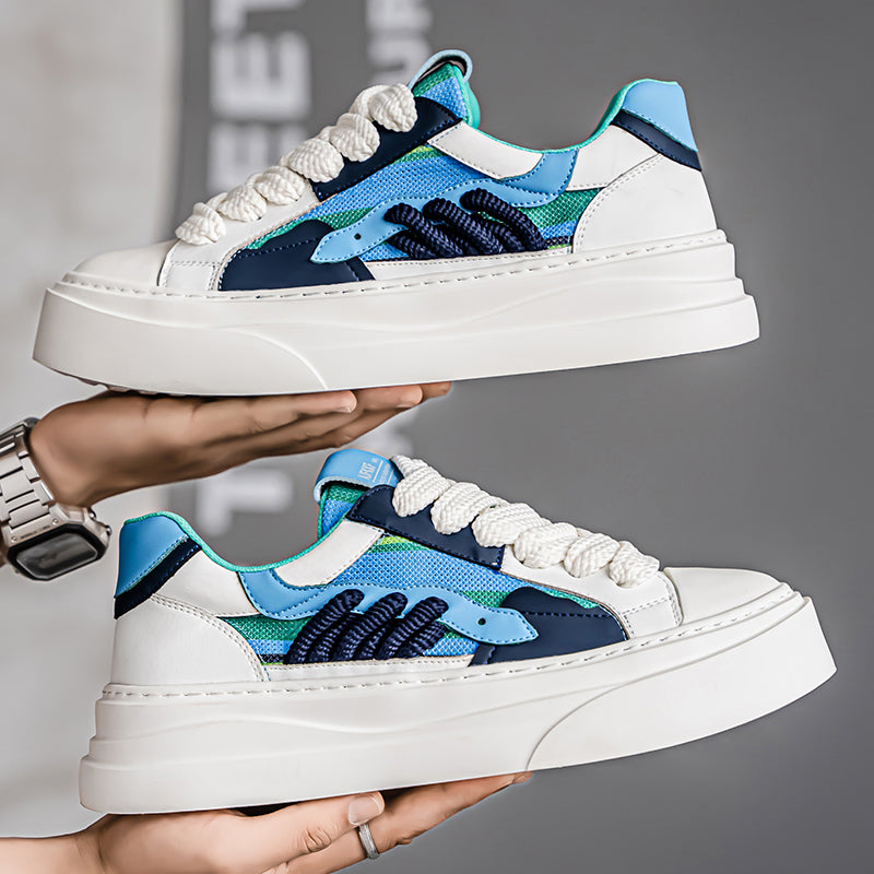 𝔾𝕣𝕠𝕦𝕟𝕕ℤ𝕖𝕣𝕠®-Flexing-shoes✥2025✥美式夏季新款透氣拚彩增高平底休閒滑板鞋LH591