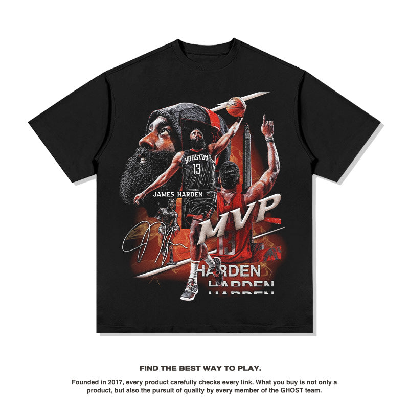 G.Z 邁阿密南岸✥𝔾𝕣𝕠𝕦𝕟𝕕ℤ𝕖𝕣𝕠®✥2023南裝大佬/超厚磅-美式休閒大鬍子哈登重磅數中性短袖T-Shirt