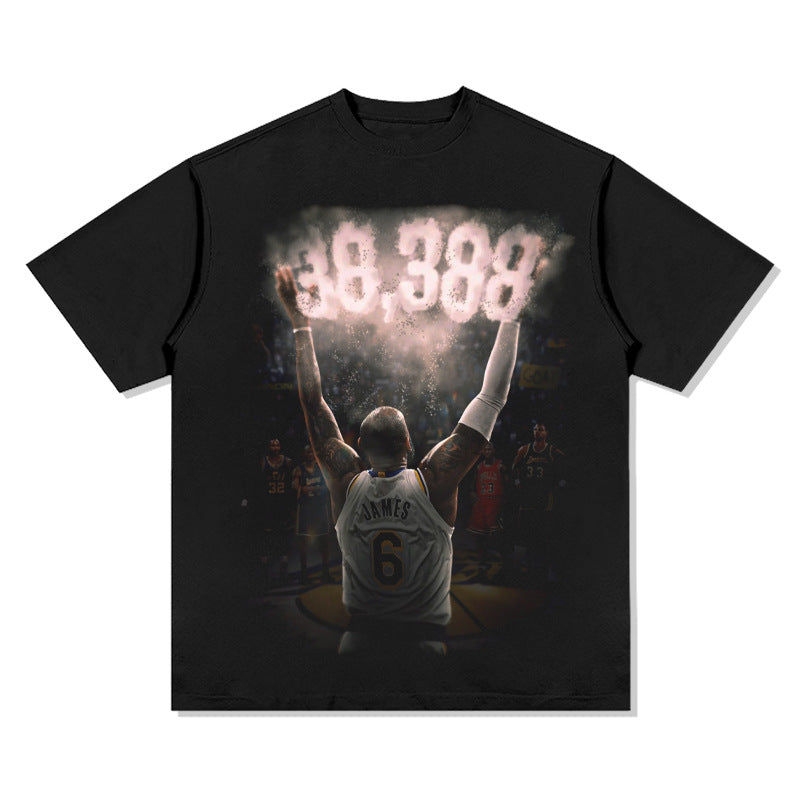 G.Z 邁阿密南岸✥𝔾𝕣𝕠𝕦𝕟𝕕ℤ𝕖𝕣𝕠®✥2023南裝大佬/超厚磅-美式休閒勒布朗·詹姆斯重磅數中性短袖T-Shirt