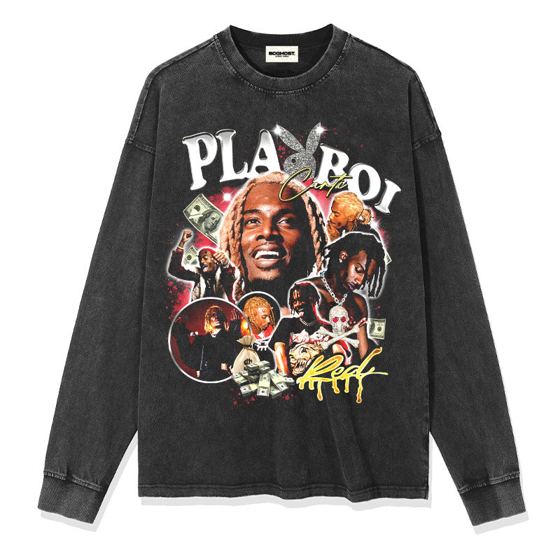 G.Z 邁阿密南岸✥𝔾𝕣𝕠𝕦𝕟𝕕ℤ𝕖𝕣𝕠®✥2024南裝大佬/美式嘻哈Playboi Carti寬鬆厚磅數純棉男女中性T-Shirt上衣