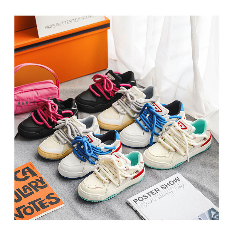 GZ Flexing shoes 2024 歐美街頭百搭港風原宿厚底設計情侶麵包鞋(現貨)