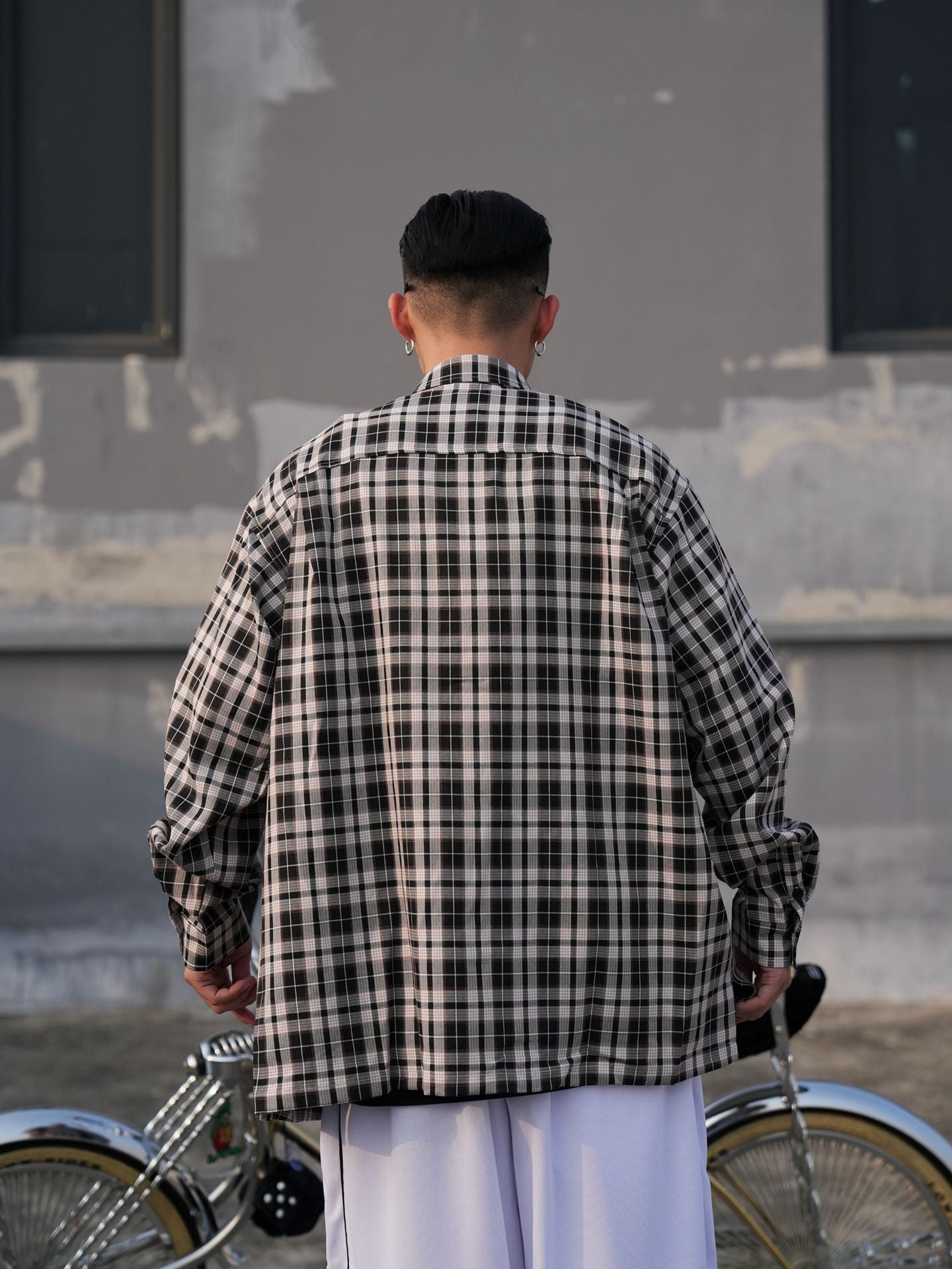 𝔾𝕣𝕠𝕦𝕟𝕕ℤ𝕖𝕣𝕠🎭♠墨西哥♠匪幫⚂24-25⚅早秋系列美式嘻哈高磅數4色方格長袖寬鬆襯衫