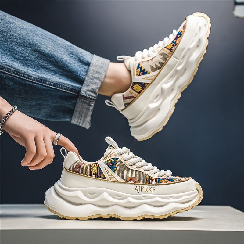 𝔾𝕣𝕠𝕦𝕟𝕕ℤ𝕖𝕣𝕠®-Flexing-shoes✥2024✥美式復古vintage民族風增高加厚情侶男女走路鞋運動鞋C7109