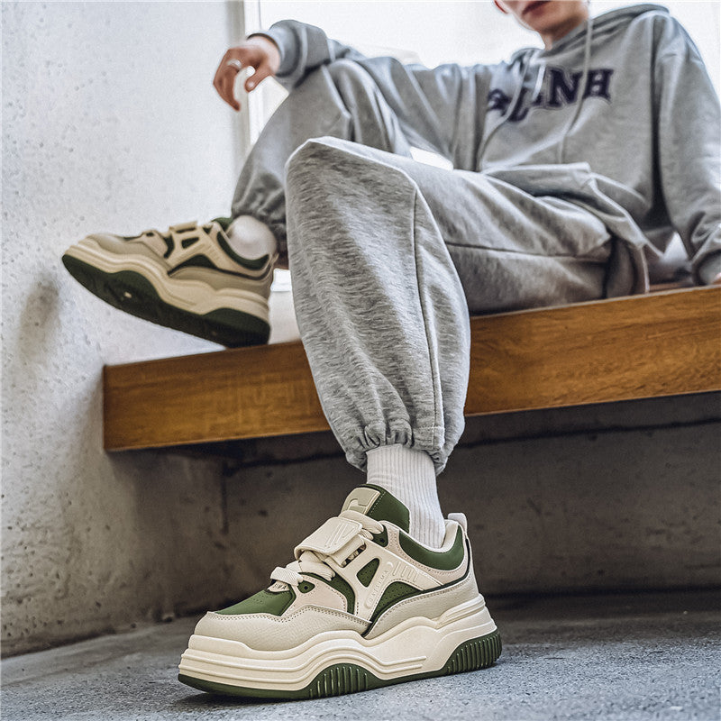 𝔾𝕣𝕠𝕦𝕟𝕕ℤ𝕖𝕣𝕠®-Flexing-shoes✥(現貨特價)✥美式冬季新款魔鬼氈厚底增高男女中性麵包滑板鞋7903