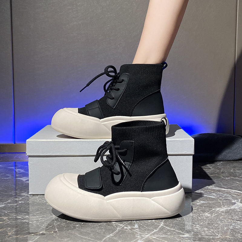 𝔾𝕣𝕠𝕦𝕟𝕕ℤ𝕖𝕣𝕠®-Flexing-shoes✥2024✥美式厚底增高少女感襪套女款麵包鞋走路鞋(現貨)