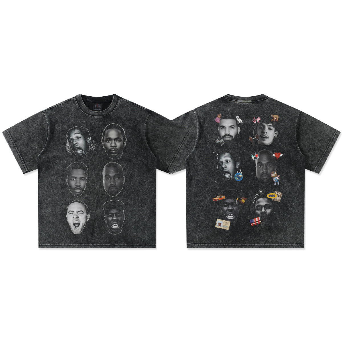 G.Z邁阿密南岸𝔾𝕣𝕠𝕦𝕟𝕕ℤ𝕖𝕣𝕠®✥南裝大佬✥ 美式嘻哈水洗重磅數男女中性RAPstar短袖上衣T-Shirt(亞洲版型)