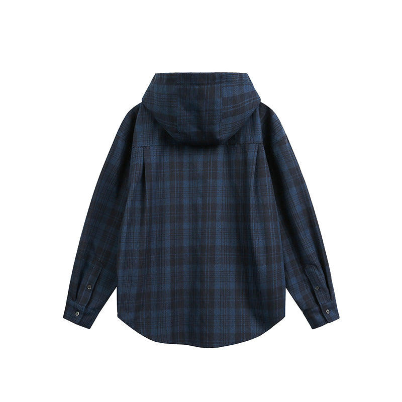 𝔾𝕣𝕠𝕦𝕟𝕕ℤ𝕖𝕣𝕠®2026年秋冬款復古新款修身版連帽垂感長袖夾克襯衫