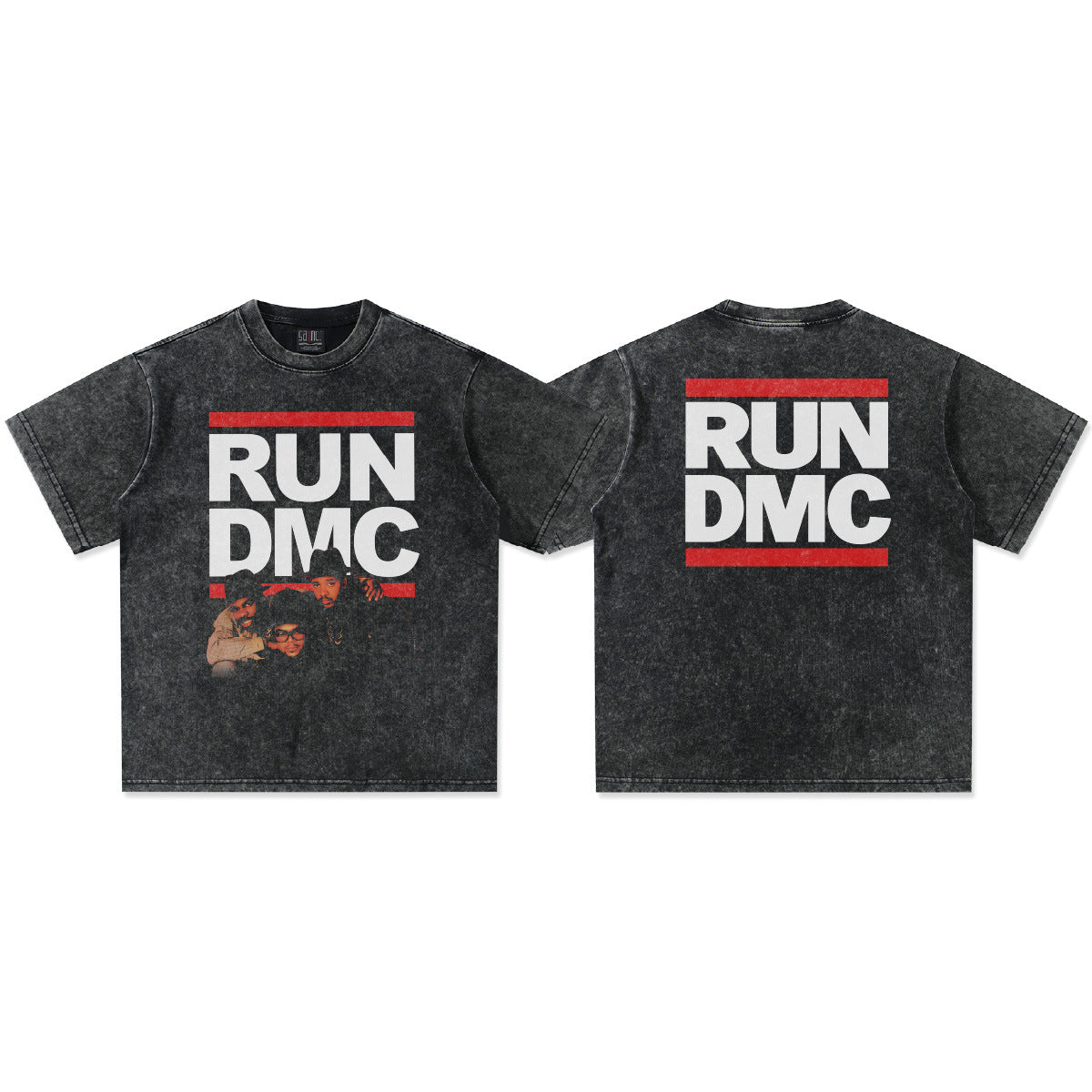 G.Z邁阿密南岸𝔾𝕣𝕠𝕦𝕟𝕕ℤ𝕖𝕣𝕠®✥南裝大佬✥ 美式嘻哈水洗重磅數男女中性RUN DMC短袖上衣T-Shirt(亞洲版型)