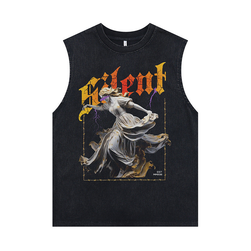 ♠𝔾𝕣𝕠𝕦𝕟𝕕ℤ𝕖𝕣𝕠♠美式風格夏日新款水洗破壞厚磅多款式圖片F區坎肩無袖背心