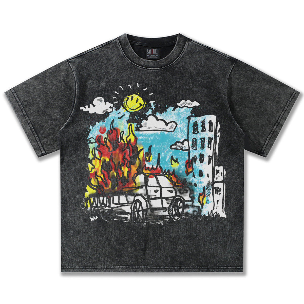 G.Z邁阿密南岸𝔾𝕣𝕠𝕦𝕟𝕕ℤ𝕖𝕣𝕠®✥南裝大佬✥ 美式嘻哈水洗重磅數男女中性兒童塗鴉短袖上衣T-Shirt(亞洲版型)