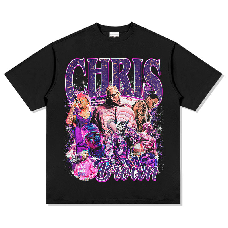G.Z邁阿密南岸✥𝔾𝕣𝕠𝕦𝕟𝕕ℤ𝕖𝕣𝕠®✥2025年南裝大佬/美式嘻哈寬鬆重磅數chris brown男女中性T-Shirt上衣