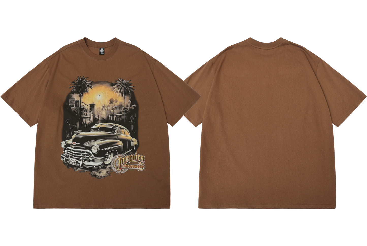 𝔾𝕣𝕠𝕦𝕟𝕕ℤ𝕖𝕣𝕠🎭♠墨西哥♠匪幫⚂2024⚅美式嘻哈寬鬆上衣經典老爺車短袖T-SHIRT