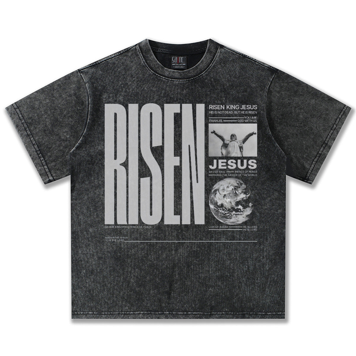 G.Z邁阿密南岸𝔾𝕣𝕠𝕦𝕟𝕕ℤ𝕖𝕣𝕠®✥南裝大佬✥ 美式嘻哈水洗重磅數男女中性里約耶穌T-Shirt短袖上衣(亞洲版型)