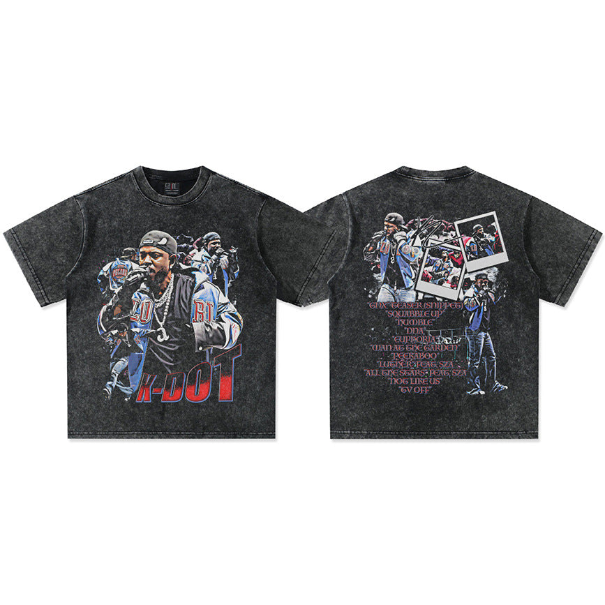 G.Z邁阿密南岸𝔾𝕣𝕠𝕦𝕟𝕕ℤ𝕖𝕣𝕠®✥南裝大佬✥ 美式嘻哈水洗重磅數男女中性Super Bowl Kendrick短袖上衣T-Shirt(亞洲版型)