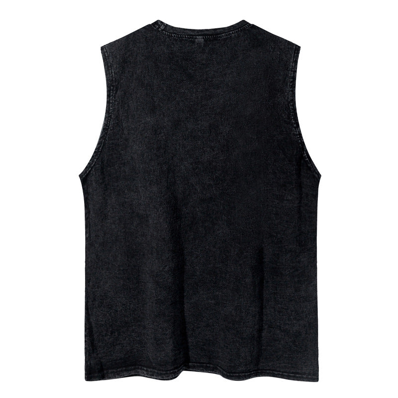 ♠ 𝔾𝕣𝕠𝕦𝕟𝕕ℤ𝕖𝕣𝕠♠美式風格夏日新款水洗厚磅數撲克牌坎肩無袖背心T-Shirt