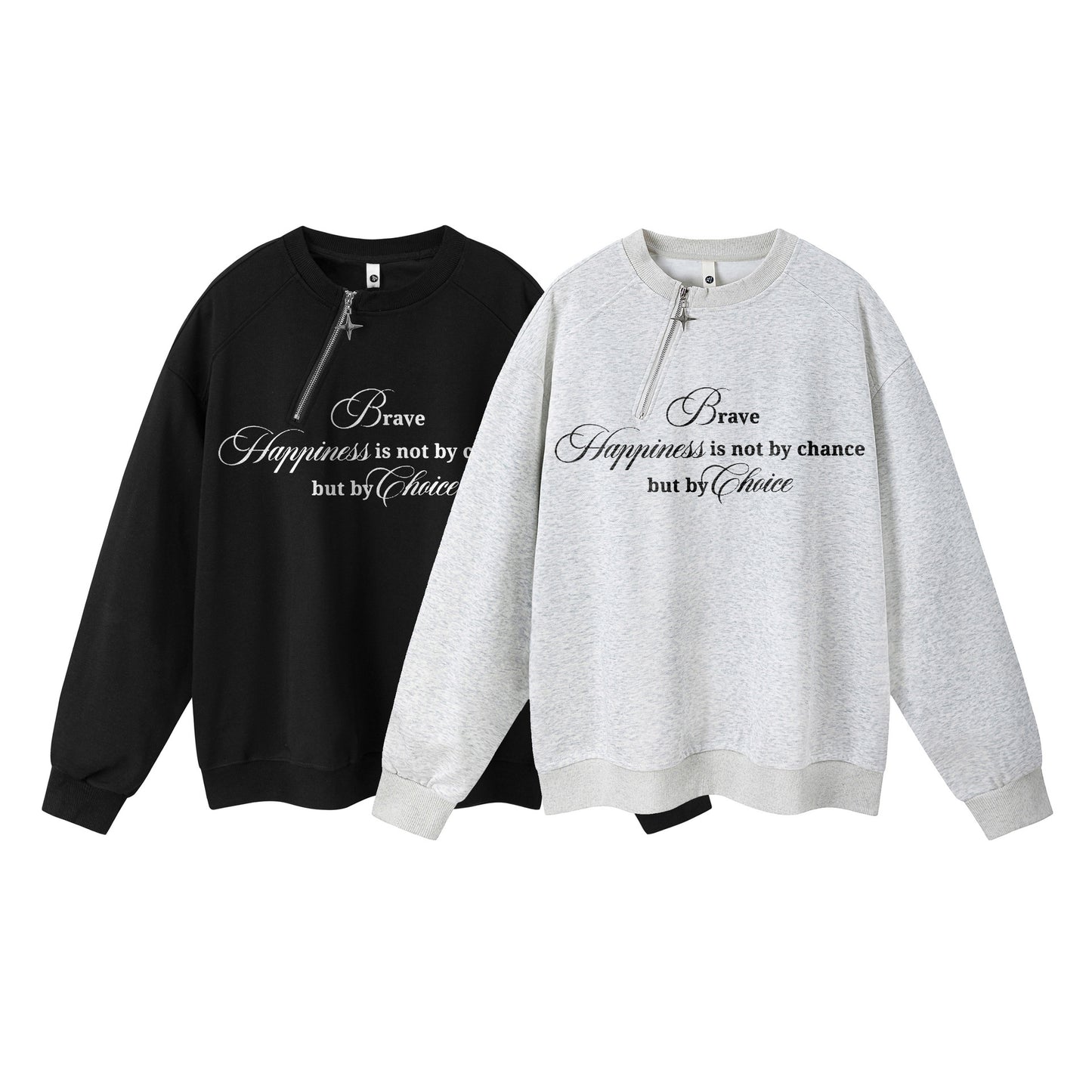 𝔾𝕣𝕠𝕦𝕟𝕕ℤ𝕖𝕣𝕠®2026年秋冬款新款不規則斜口拉鍊圓領長袖上衣T-shrit