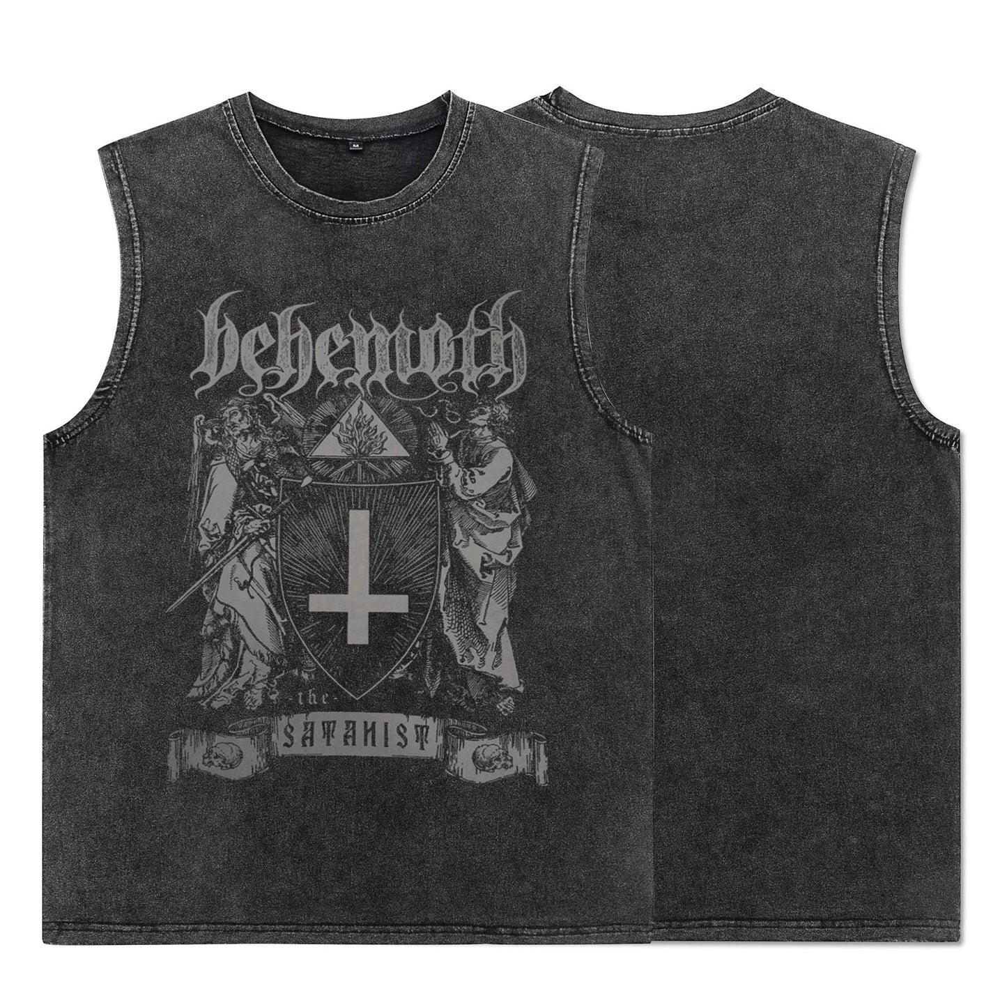 ♠ 𝔾𝕣𝕠𝕦𝕟𝕕ℤ𝕖𝕣𝕠♠美式風格夏日新款水洗厚磅數十字盾牌坎肩無袖背心T-Shirt