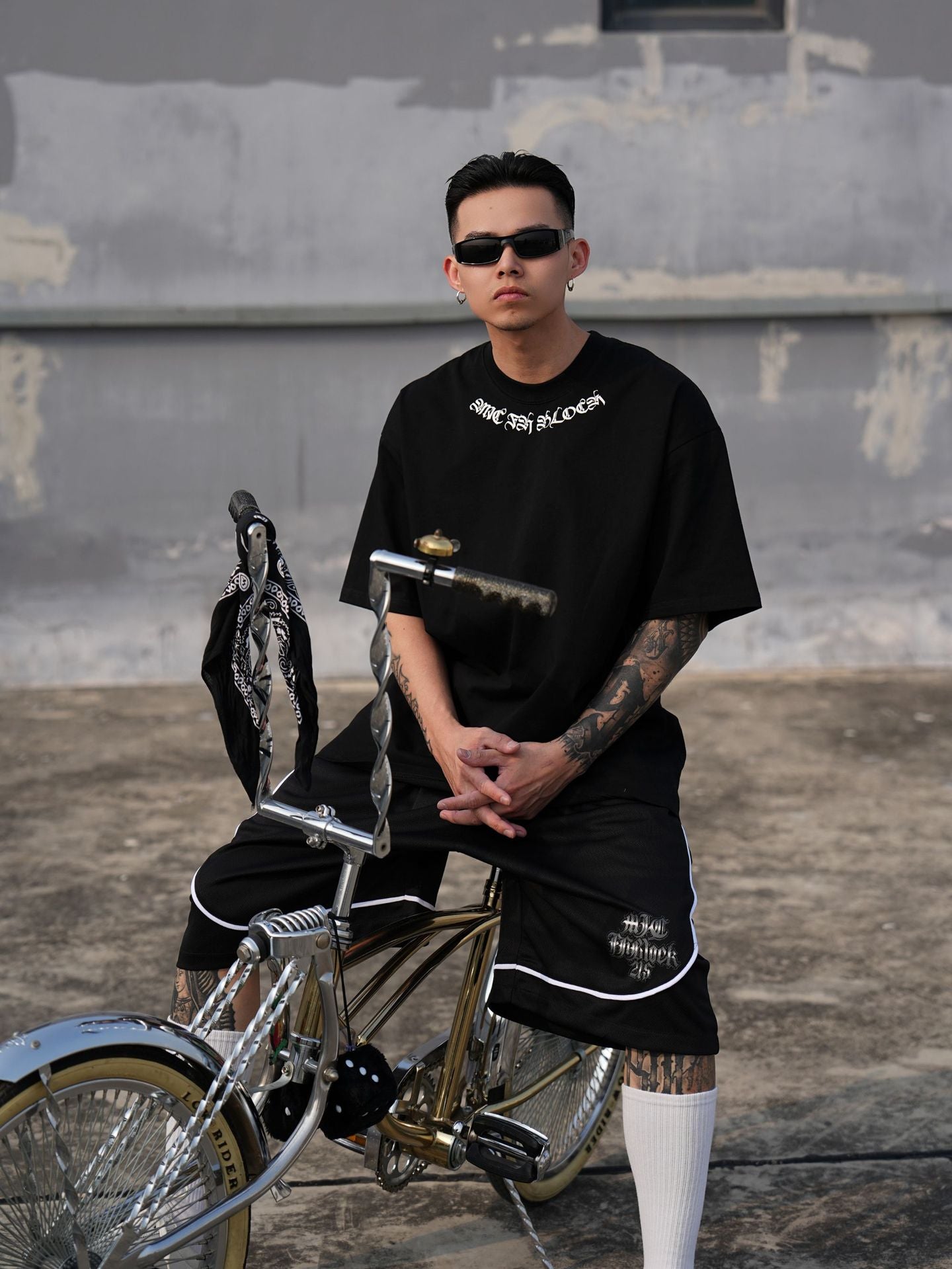 𝔾𝕣𝕠𝕦𝕟𝕕ℤ𝕖𝕣𝕠🎭♠墨西哥♠匪幫⚂2024⚅美式嘻哈寬鬆上衣TATTOO文字短袖T-SHIRT