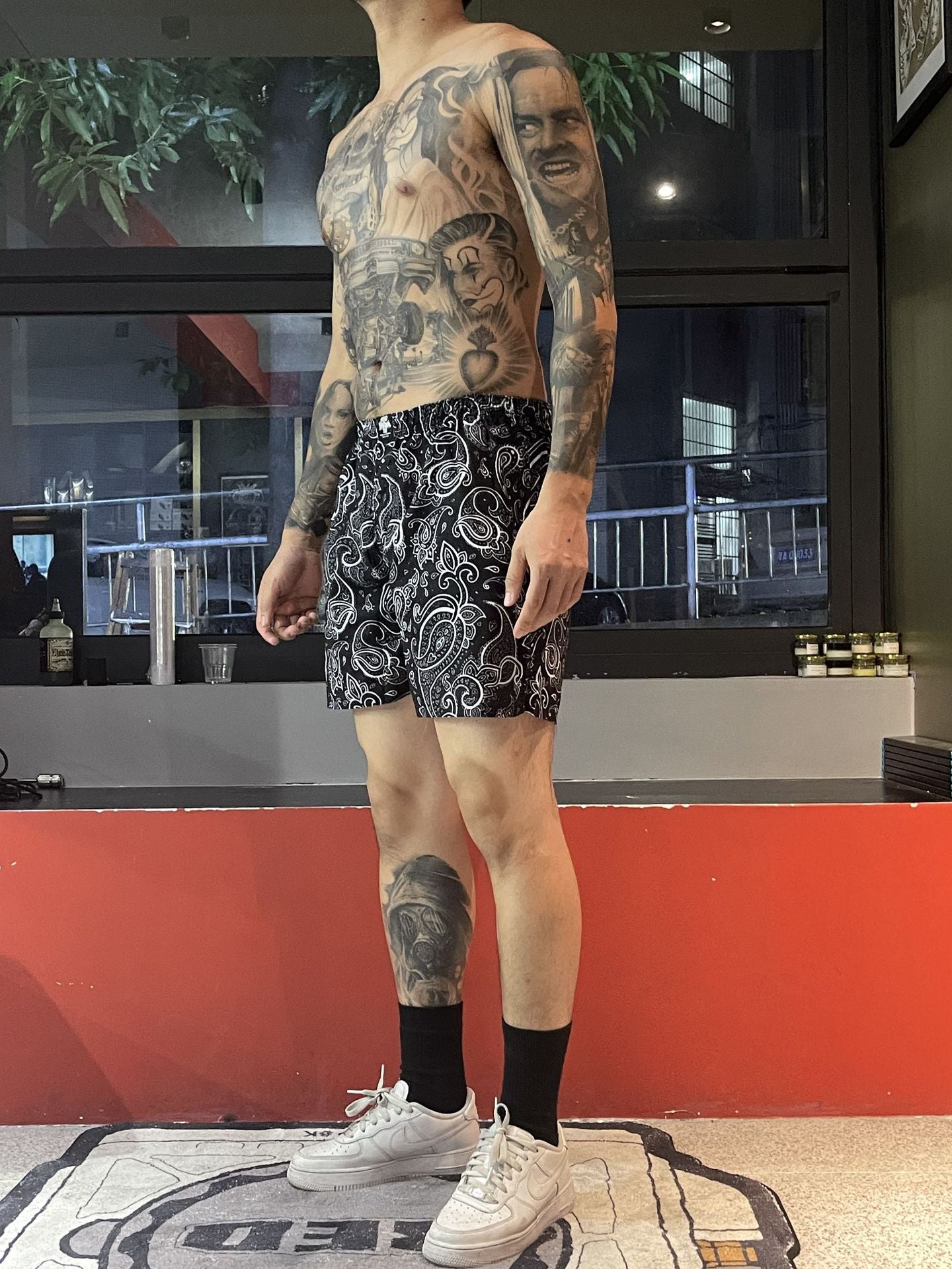 𝔾𝕣𝕠𝕦𝕟𝕕ℤ𝕖𝕣𝕠🎭♠墨西哥♠匪幫⚂2024⚅美式嘻哈寬鬆變形蟲腰果花居家休閒內搭褲四角褲